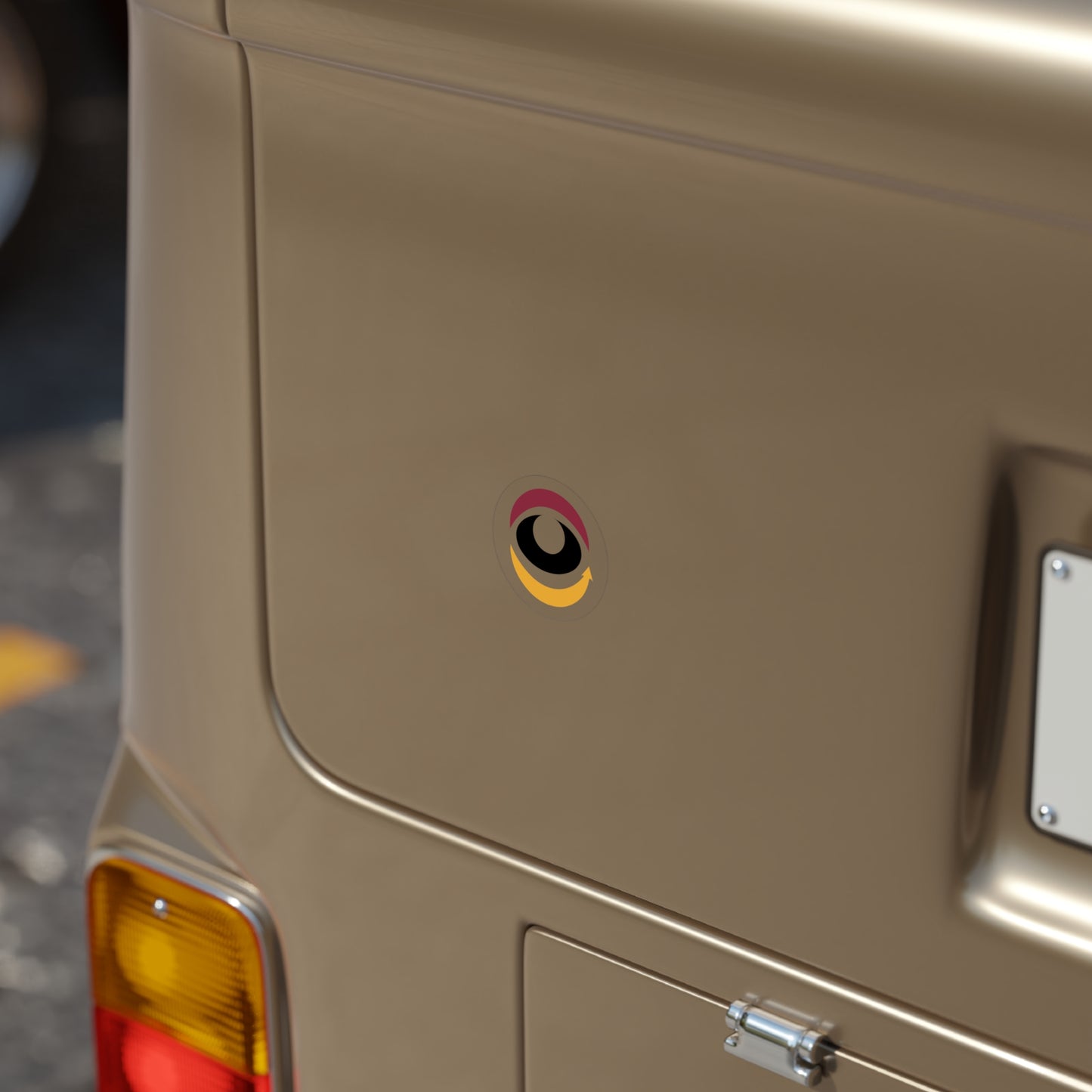 Red eYe Clique (REC) Transparent Outdoor Stickers, Round, 1pcs