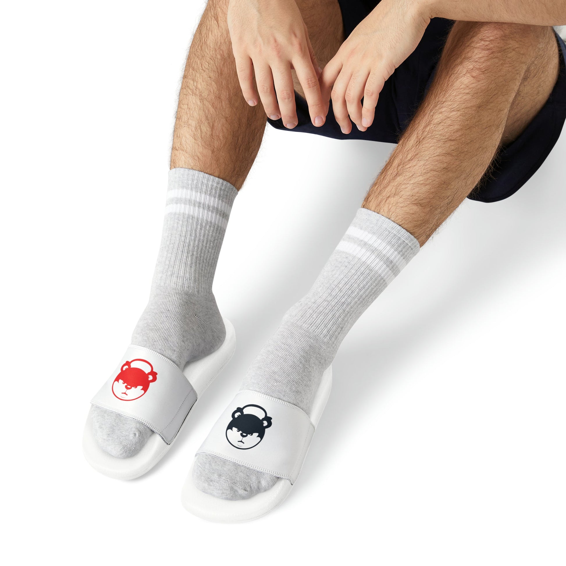 "Double R" Men's PU Slide Sandals - Red eYe Clique HQ