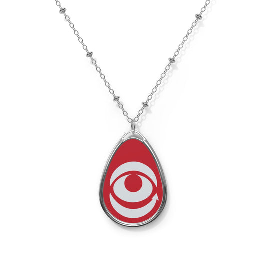 Personalized Brass Necklace with Ellipse Pendant Design - Red eYe Clique HQ