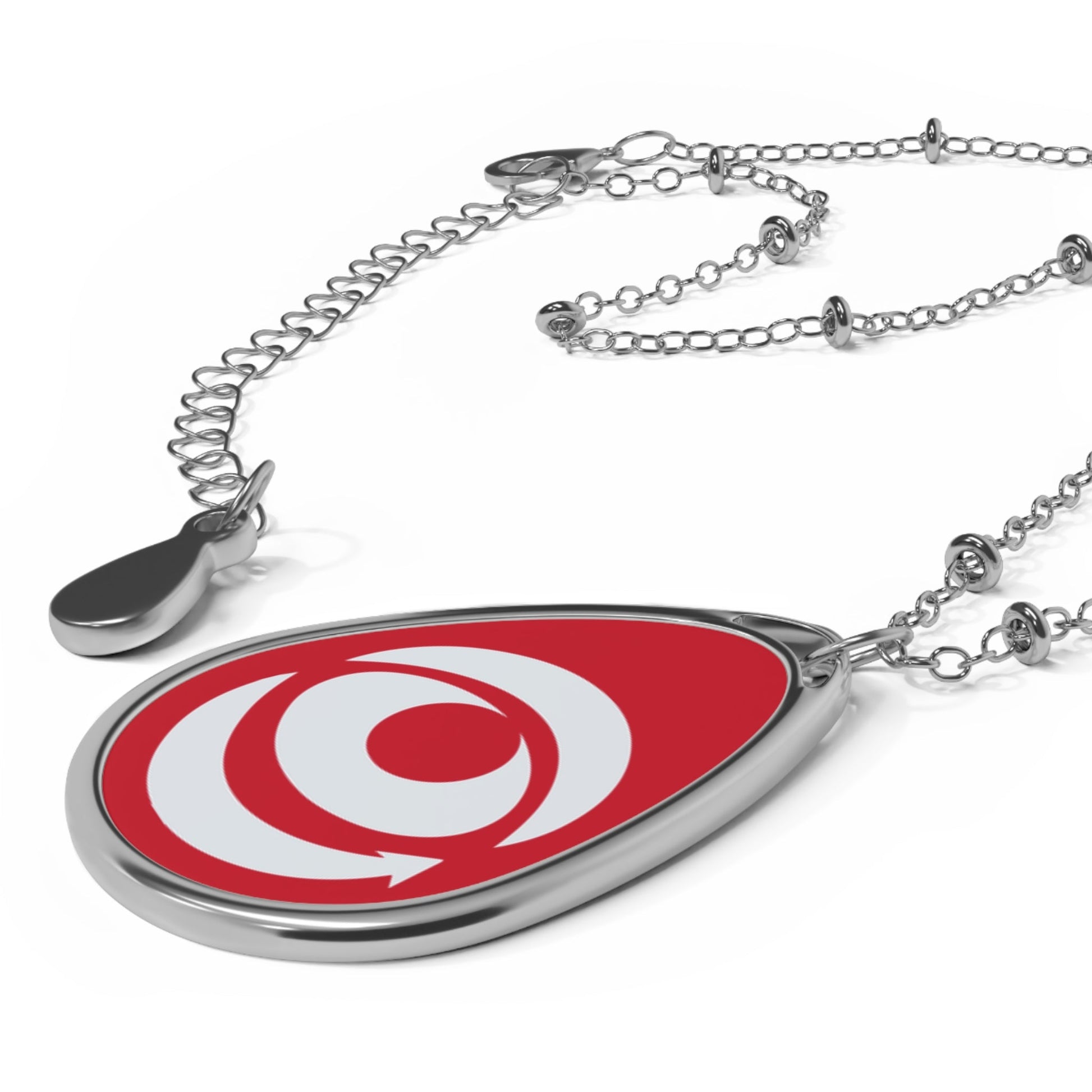 Personalized Brass Necklace with Ellipse Pendant Design - Red eYe Clique HQ