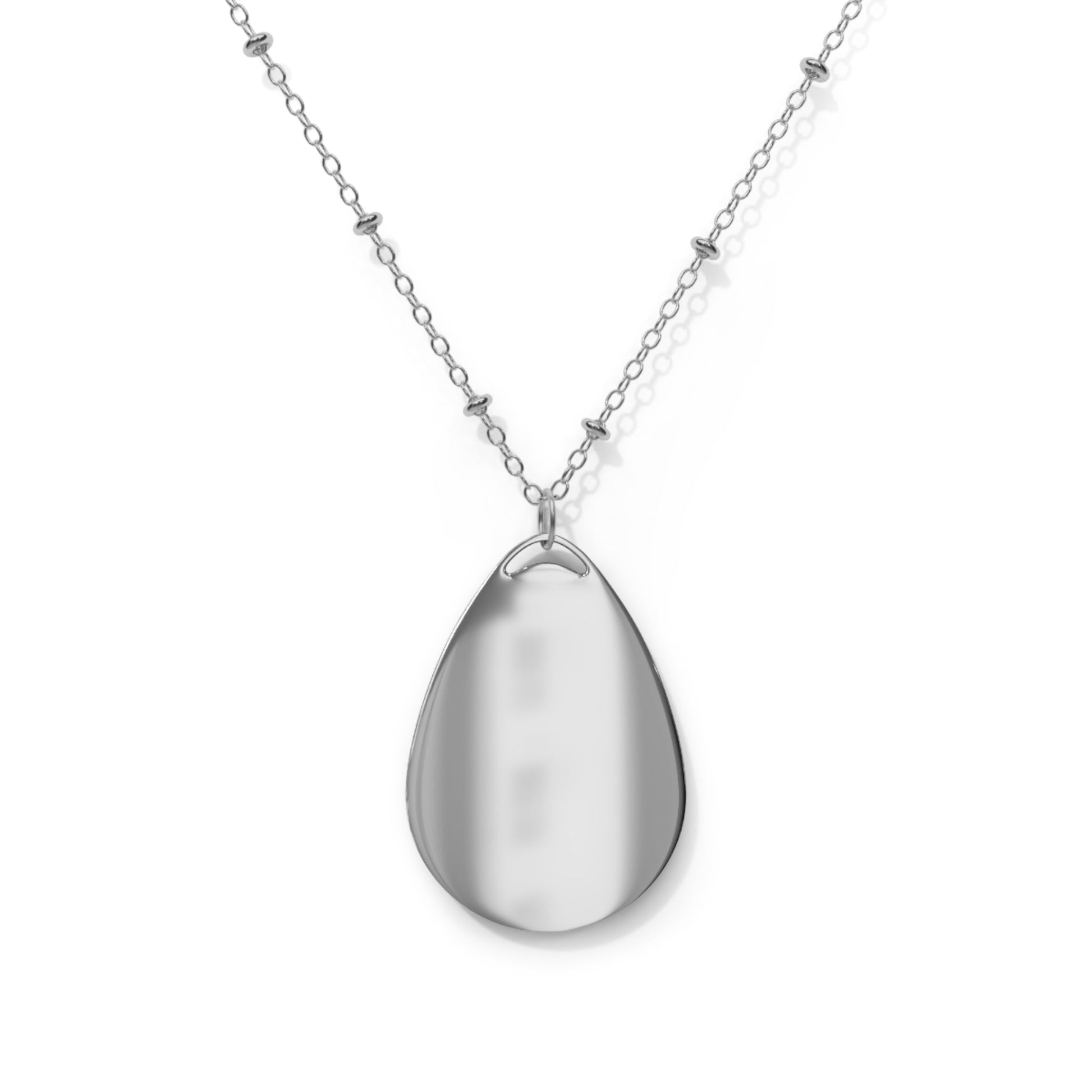 Personalized Brass Necklace with Ellipse Pendant Design - Red eYe Clique HQ