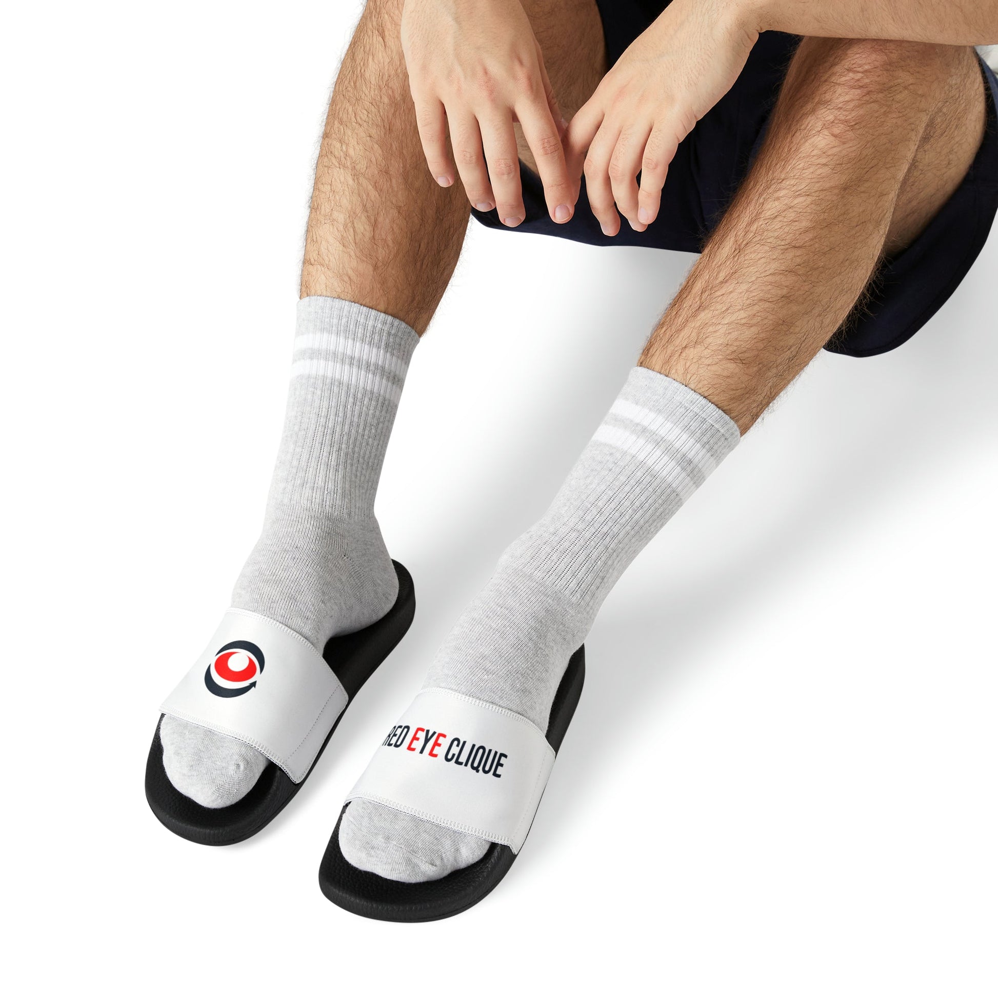 Customizable Men's PU Slide Sandals for Summer - Red eYe Clique HQ