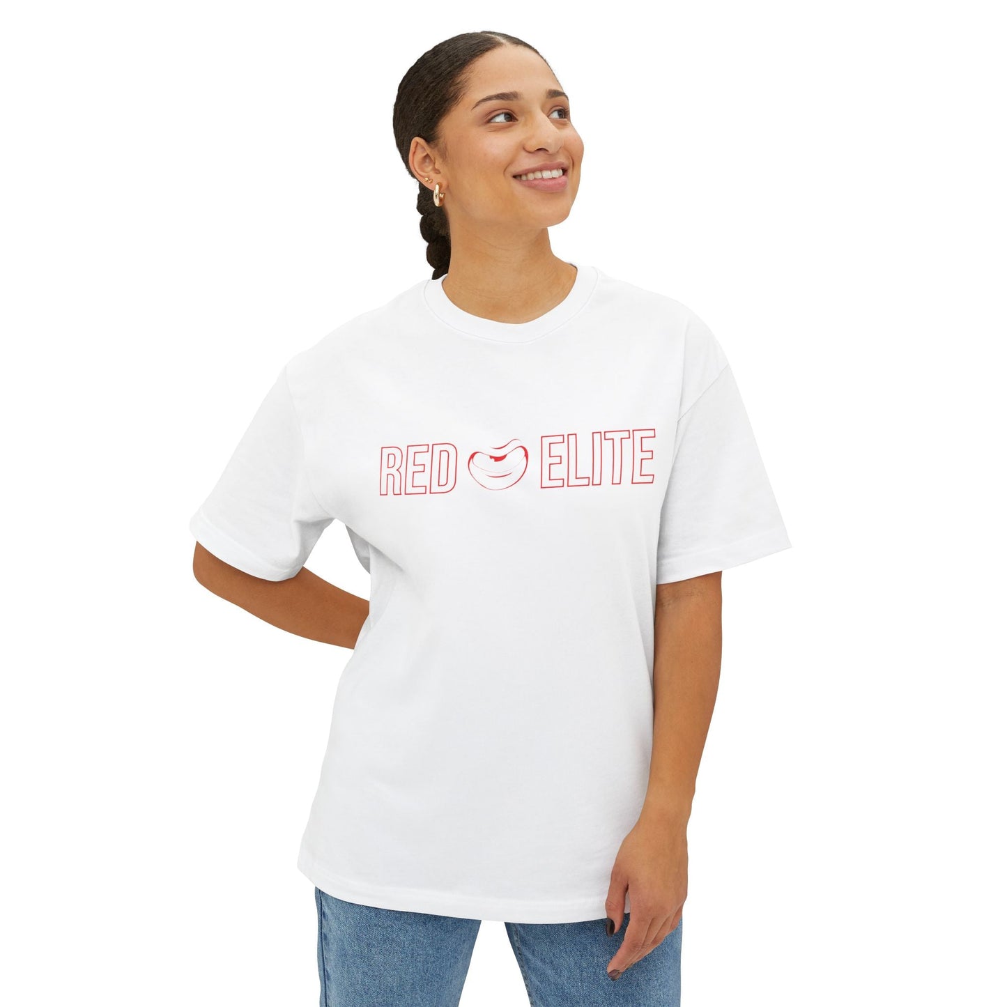 "RED eYe ELITE" Women's Oversized Boxy Tee - Red eYe Clique HQ