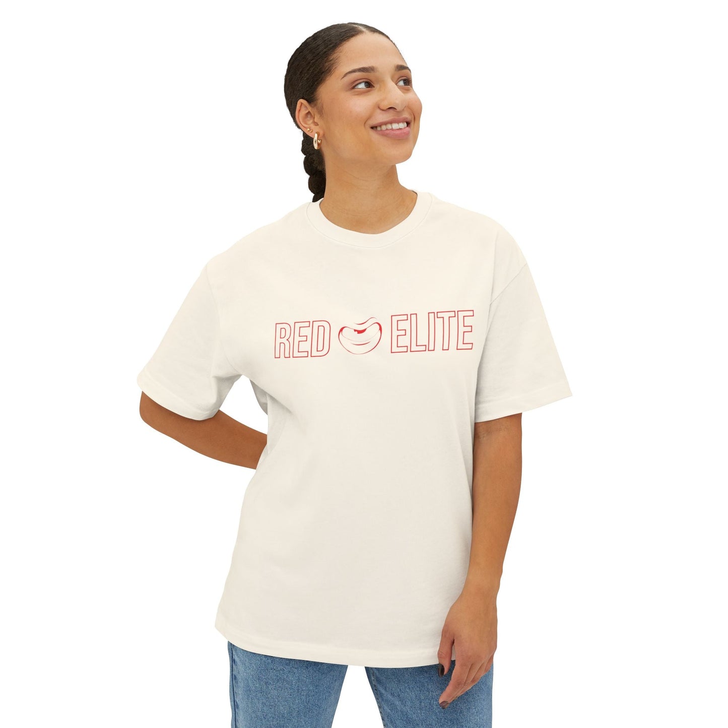 "RED eYe ELITE" Women's Oversized Boxy Tee - Red eYe Clique HQ
