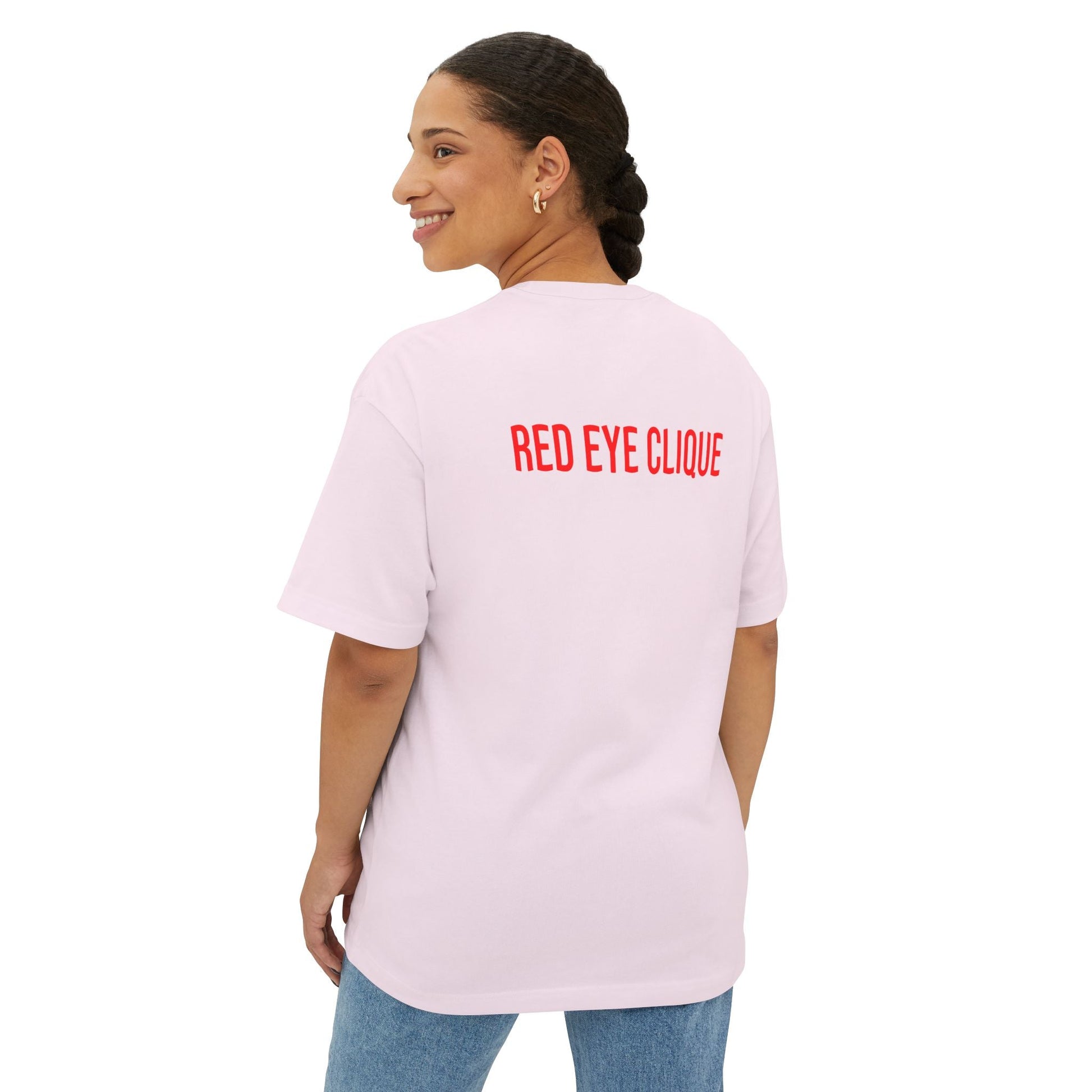 "RED eYe ELITE" Women's Oversized Boxy Tee - Red eYe Clique HQ