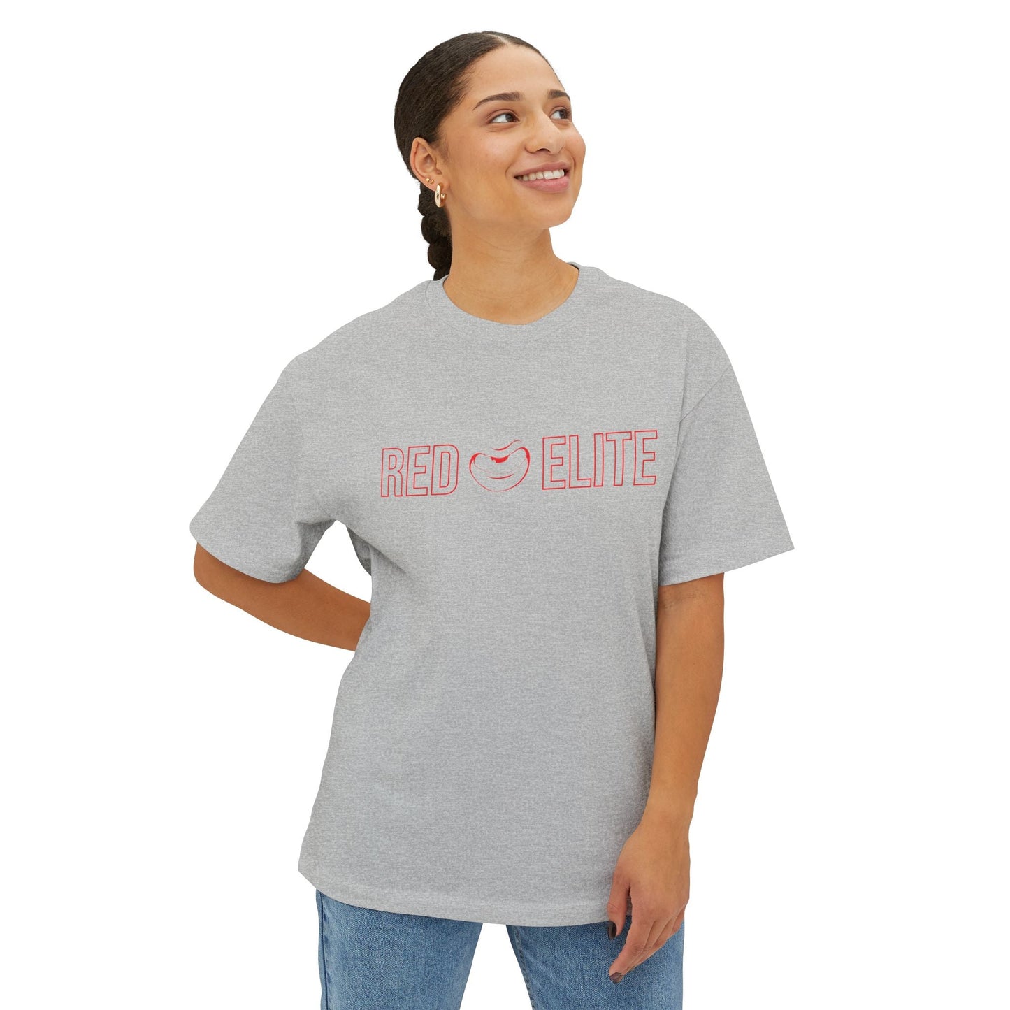 "RED eYe ELITE" Women's Oversized Boxy Tee - Red eYe Clique HQ