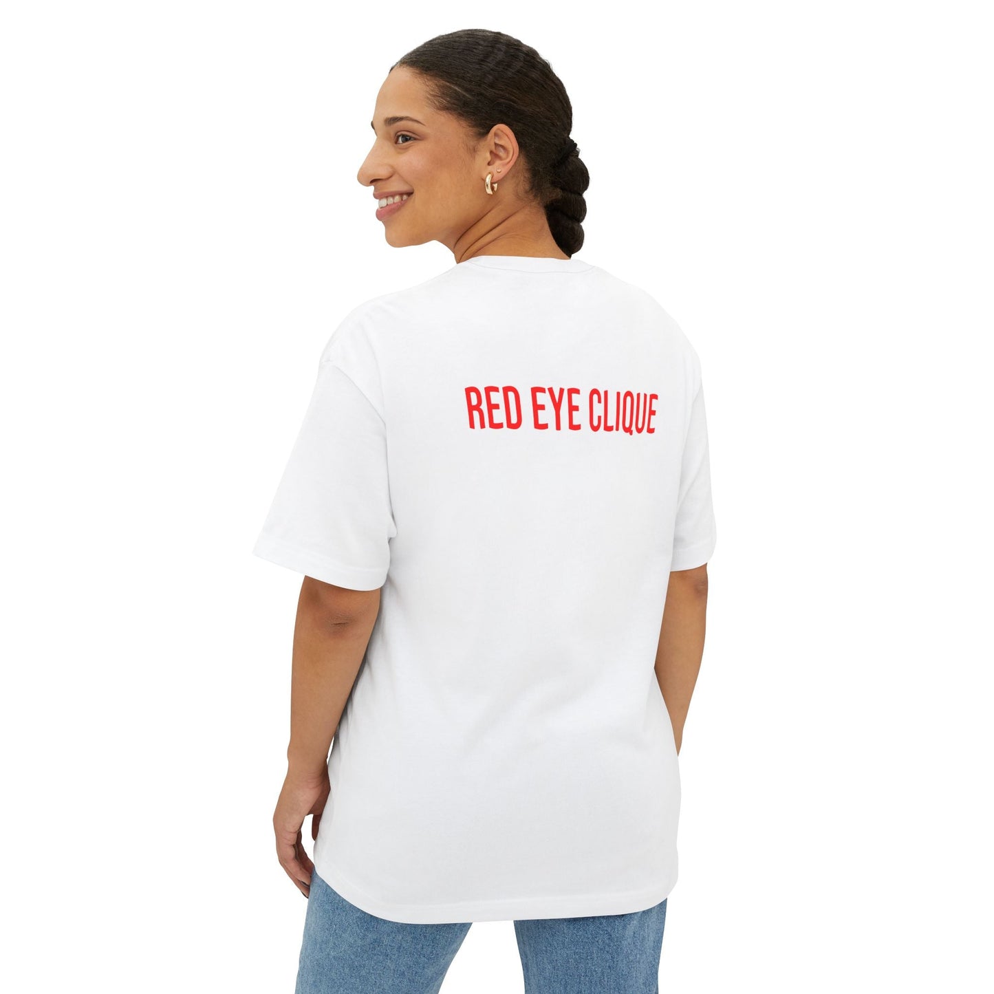 "RED eYe ELITE" Women's Oversized Boxy Tee - Red eYe Clique HQ